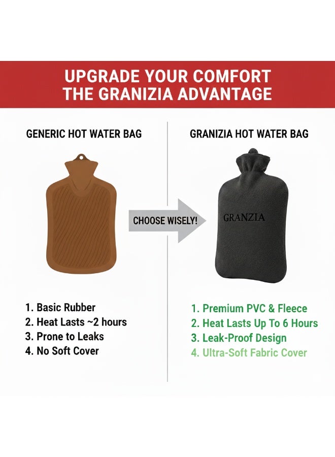 Granzia A hot water bottle with a soft velvet cover helps to keep you warm and comfortable on cold winter days. - Image 4